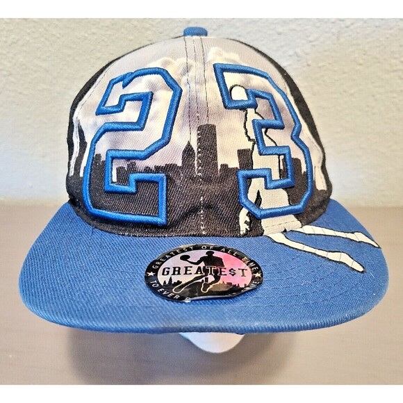 Greatest 23 Chicago MJ Alt Hook Up Blue Black Skyline Era Snapback Hat Cap USA - Picture 2 of 14